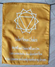 Chakra vlaggenlijn. 7 vlaggen van 30x22 cm. Lengte inclusief koord  2,50 meter. 100% rayon.
