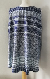 Mouwloze top 1001 nacht diep blauw. Maat 44/46.