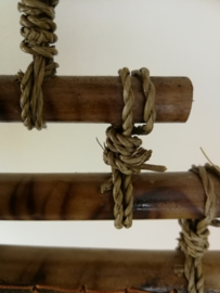 Windchime handgemaakte bamboo trappeze met 15 alluminium buizen. Laat je hart aanraken door deze subtiele Balinese klanken.