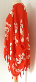 Sarong vest Frangipani. 100% rayon, met sarong knoop. One Size. 