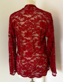 Traditionele Balinese kanten Kebaya bordeaux. Maat 44.