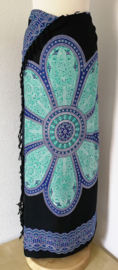 Sarong Mandala groen/blauw/zwart.