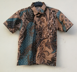 Authentieke Balinese batik blouse/overhemd. Maat 44 t/m 48.