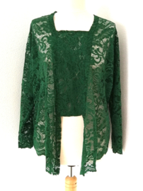 Traditionele Balinese kanten kebaya klimop groen. Maat 52, 54 en 54/56.