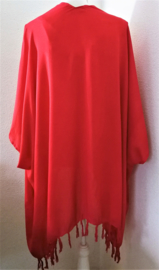 Sarong vest rood. 100% rayon, met sarong knoop.