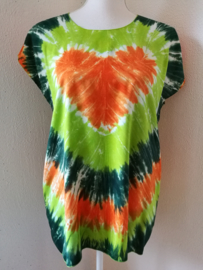 Hartenshirt tie dye batik. Maat 36 /42.