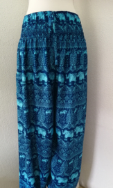 Broek 'Olifant', blauw tinten. Maat 44/46.