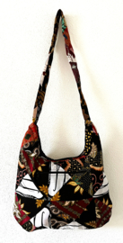 Schoudertas 38 x 29 cm. Hoofdvak en zijvak met rits. Gevoerd.