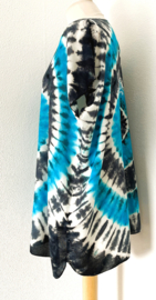 Kleurrijk big shirt tie dye Bali. Maat 36 t/m 46.
