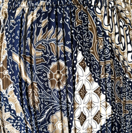 Batik uit Java. Authentieke rok plissé. Maat 38 t/m 42.