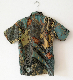 Authentieke Balinese batik blouse/overhemd. Maat 44.