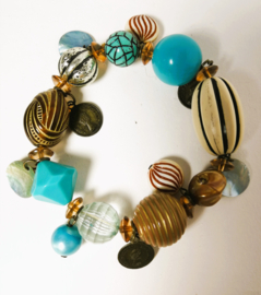 Bohemian armband. Turquoise/nature.