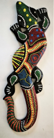 Gekko. Symbool van geluk. Gemaakt door de Balinese aboriginals. Laat hem tegen de muur opkruipen. 30 cm