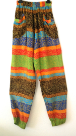 Broek Bohemian 'Pipo', multi color bruin. Maat 36 t/m 40.