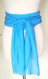 Kebaya sjerp (selendang) lichtblauw 2.40 x 28 cm.