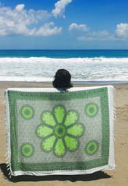 Sarong Mandala, groen tinten/wit.