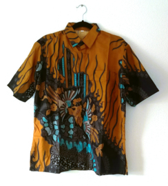 Authentieke Balinese batik blouse/overhemd. Maat 52 t/m 56.