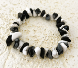 Uit het atelier van Ana. Armband 'Yin yang'.