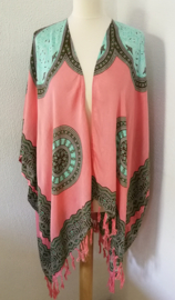 Sarong vest Mandala 'Circle of Life', pasteltinten. Maat 36 t/m 50.