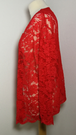 Traditionele Balinese kanten kebaya rood. Maat 54/56.