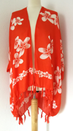 Sarong vest Frangipani. 100% rayon, met sarong knoop. One Size. 