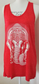 Lord Ganesha hemdje/tanktop rood. One Size.