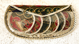 Schitterend handwerk. Cadeau etui met 6 stoffen batik onderzetters.