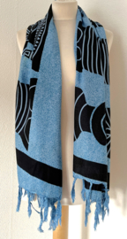 Sarong Balinese Goden blauw.