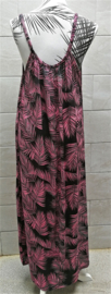Heerlijk maxi jurkje met verstelbare spaghetti bandjes Bali blad. Wijde armsgaten. Bovenwijdte 106 cm, heup 120 cm.100% rayon. Maat 40 t/m 42.