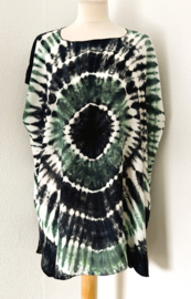 Kleurrijk big shirt tie dye Bali. Maat 36 t/m 46.