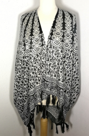 Sarong vest Mandala 'Circle of Life', OpArt. 100% rayon, met sarong knoop.