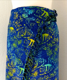 Dubbel batik sarong XL.  'Onderwaterwereld'.