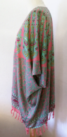 Sarong vest pauw, pasteltinten. Symbool van onsterflijkheid. 100% rayon, met sarong knoop.