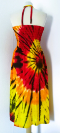 Tie dye jurkje 'Bali Sunset'. One size voor maat 36 t/m 42.