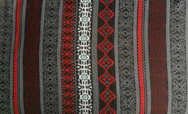 Balinees tuniek jurkje, dé 2021 trend in Indonesie. Bali art rood/zwart. Bovenwijdte max 148 cm, taille max 148 cm, lengte 84 cm. Op maat te maken door tunnel met koord in de taille, één maat. 100% rayon.