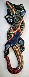 Gekko. Symbool van geluk. Gemaakt door de Balinese aboriginals. Laat hem tegen de muur opkruipen. 30 cm