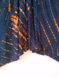 Prachtige Balinese harembroek tie dye nachtblauw/roest. Maat 36 t/m 42.