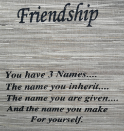 Spreukdoek Friendship.