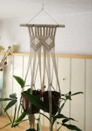 Schitterende dubbele macramé wandhanger.