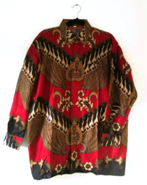 Authentieke Balinese batik blouse/overhemd. Maat 56.