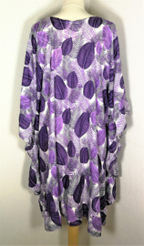 Tuniek 'Bali blad purple' 4Xl.  Maat 56/62.