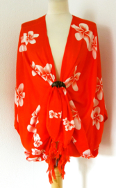 Sarong vest Frangipani. 100% rayon, met sarong knoop. One Size. 