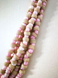 Necklace roze/bamboo.