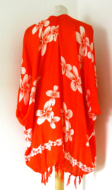 Sarong vest Frangipani. 100% rayon, met sarong knoop. One Size.