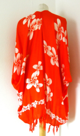 Sarong vest Frangipani. 100% rayon, met sarong knoop. One Size. 