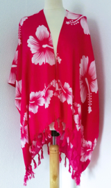 Sarong vest Hibiscus. 100% rayon, met sarong knoop. One Size.