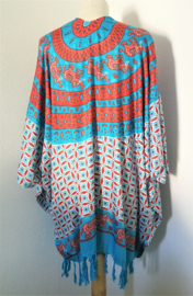 Sarong vest olifant rood/blauw/wit. Maat 36 t/m 50.