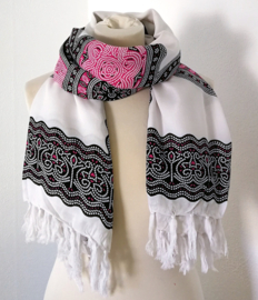 Sarong Mandala pink/wit/diepblauw.