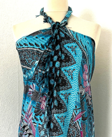 Sarong 'Fantasy'. turquoise.