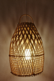 Schitterende naturel rotan hanglamp.